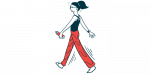 6MWT | Pompe Disease News | 6MWT in LOPD patients | woman walking illustration