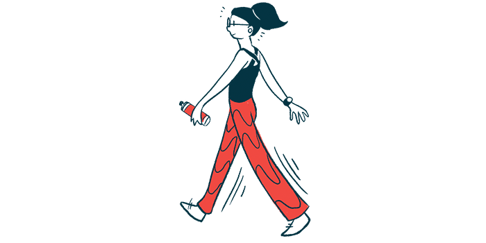 a woman walking for exercise