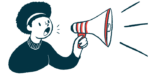 AT-GAA | Pompe Disease News | Europe | illustration of woman with megaphone