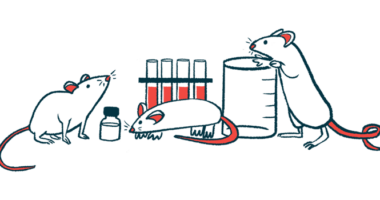 An illustration of three mice sniffing around test tubes.