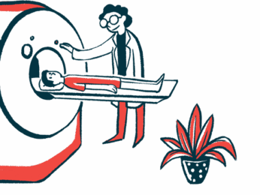 A person in a white coat prepares to put a patient in an MRI machine.