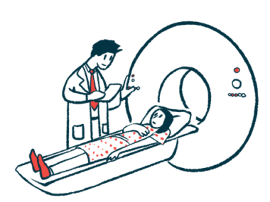 A technician prepares a patient to undergo an MRI scan.