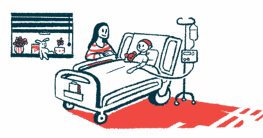 A child in a hospital bed receives an intravenous infusion into the arm while an adult sits bedside.