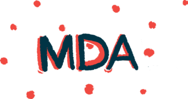 This illustration for the MDA Clinical & Scientific Conference shows the MDA acronym against a background of polka dots.