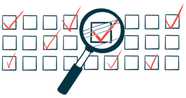A magnifying glass highlights various checked off boxes.
