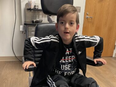 Cayden during a checkup