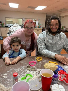 Keara and Cayden baking cookies