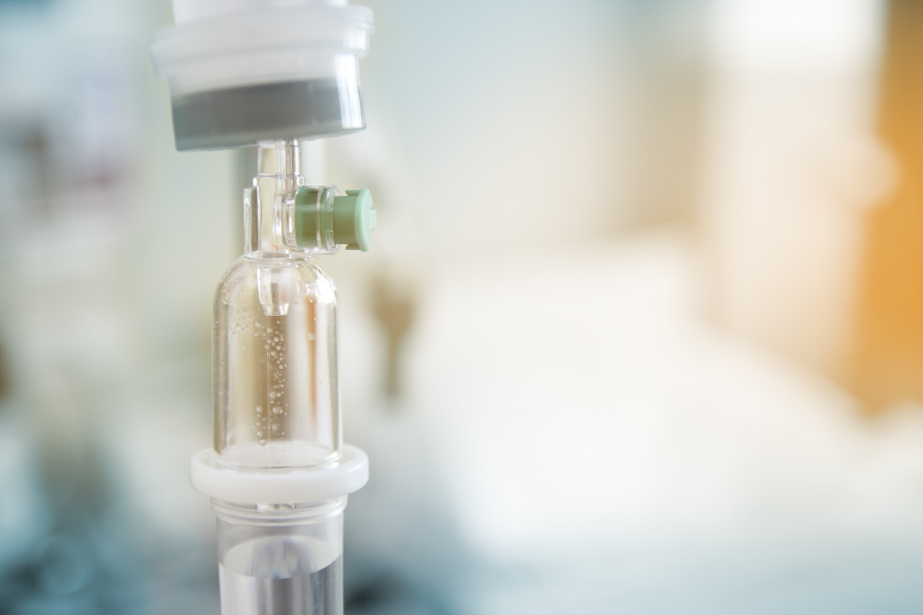 close-up of an infusion therapy drip